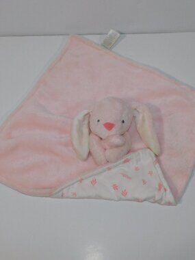 Carter Pink White Bunny Rabbit Plush Security Blanket Baby Lovey nunu Soother